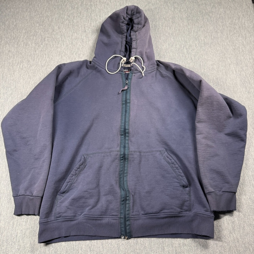 Lee Hoodie Mens L Purple N Line Vintage Fleece Full Zip Heavyweight Sweatshirt